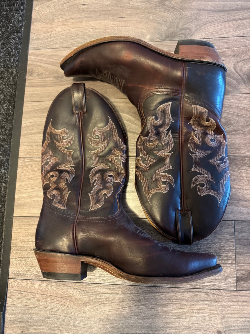 Boulet Men's Brown Leather Cowboy/Western Boots